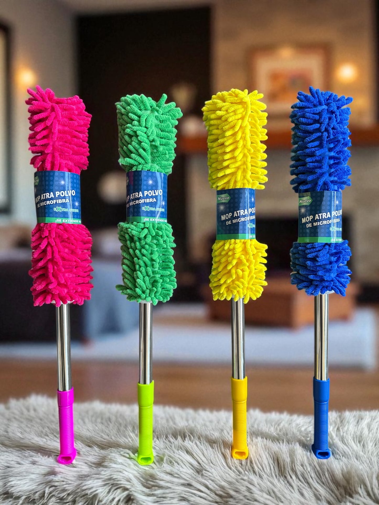Plumero Atrapa Polvo de Microfibra Extensible